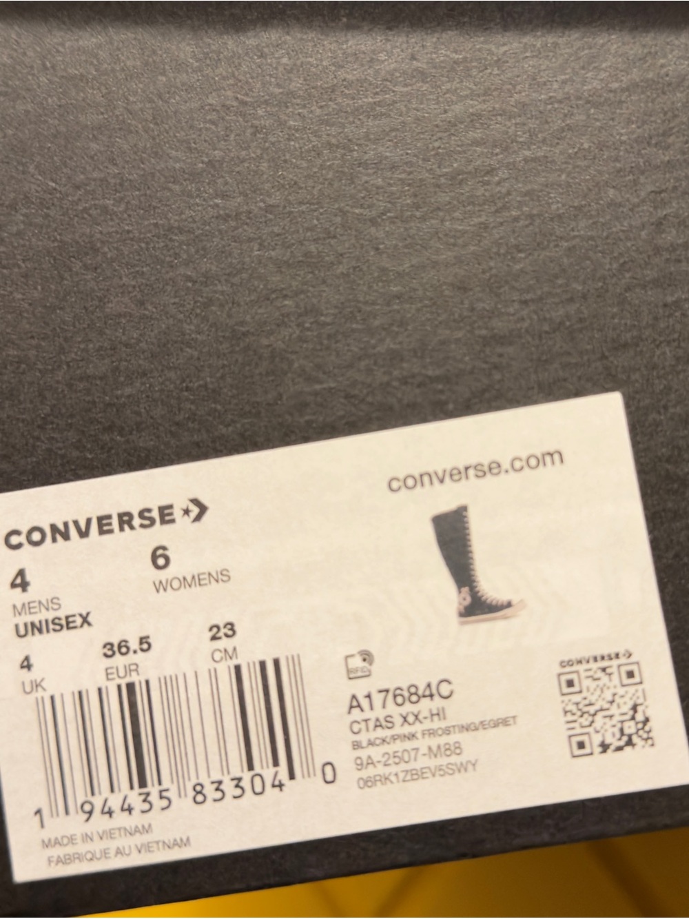 Converse Black/Pink Tall Chuck Taylor All Star High-Top Boots - Picture 4 of 4
